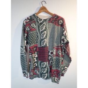 Feminin Ladies High Fashion Christmas Patchwork Sweater Large Lambswool Angora